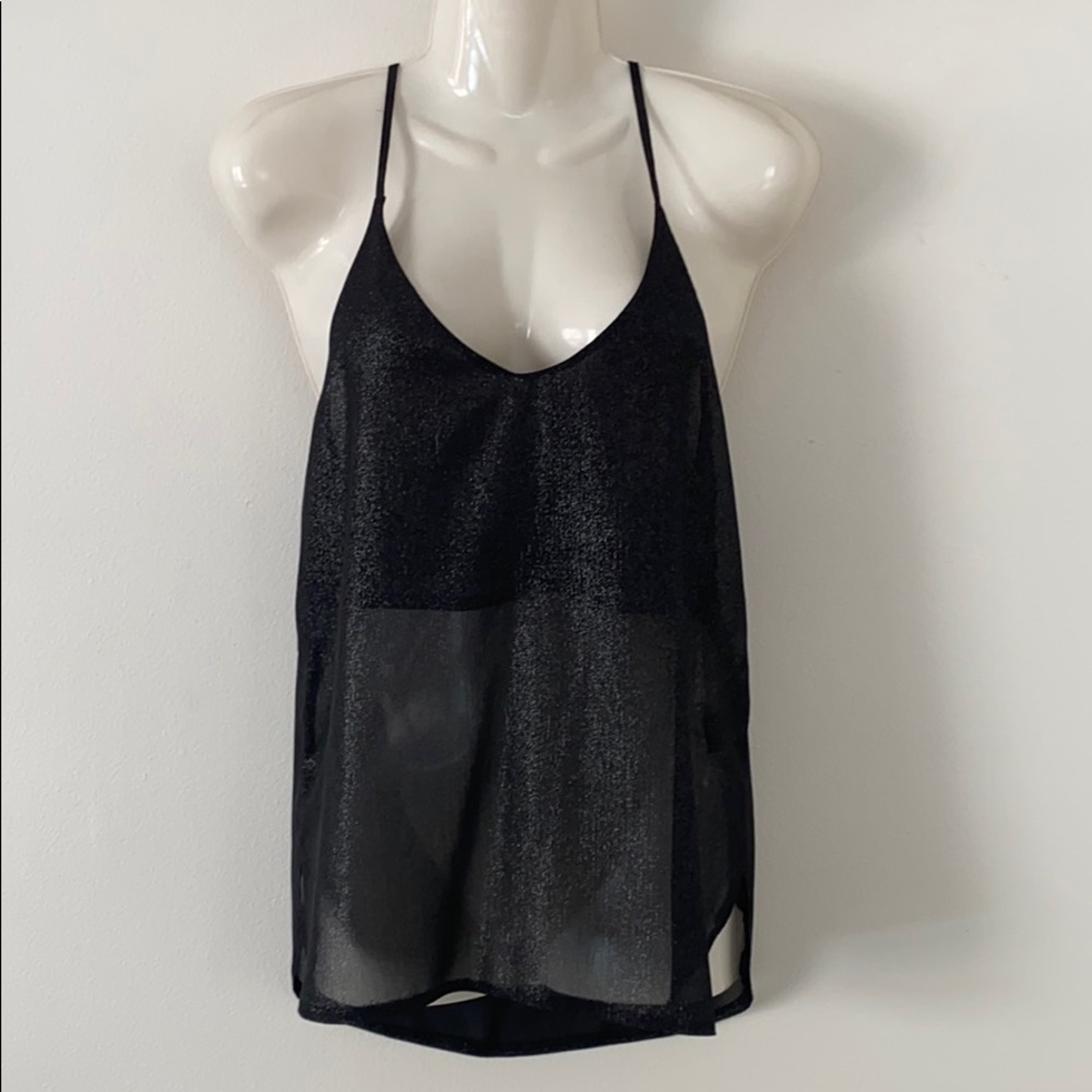🚫SOLD🚫 NWT Riley & James Sheer Black Shimmer Blouse XS